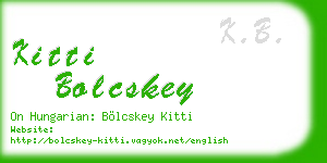 kitti bolcskey business card
